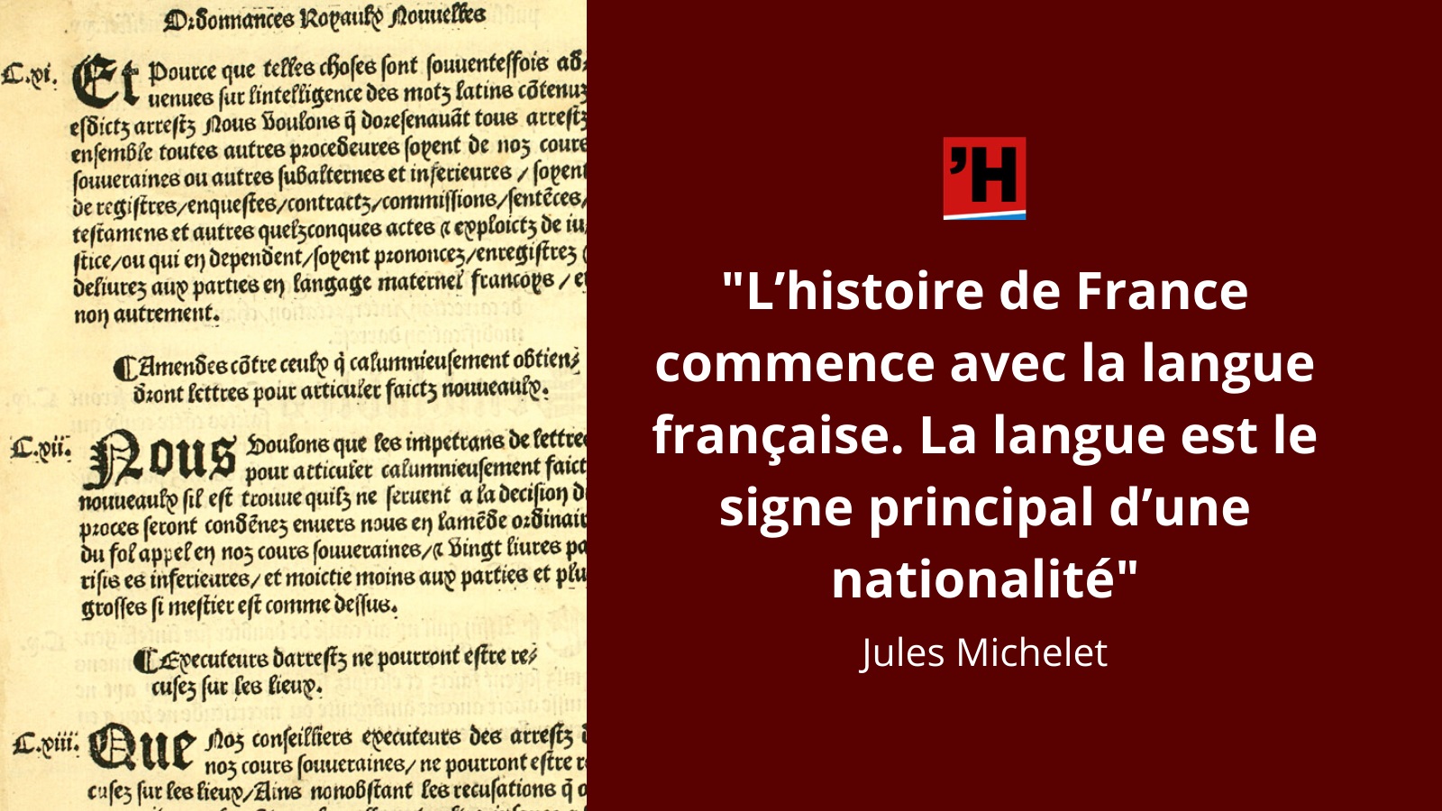 Michelet L Histoire De France Commence Avec La Langue Francaise L Histoire En Citations
